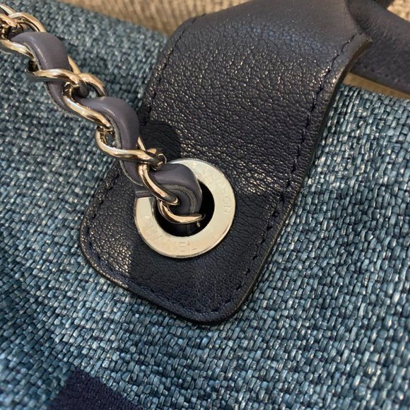 SOLD - 💙2018 LARGE DEAUVILLE TWEED RUNWAY TOTE BAG. - Picture 9 of 12